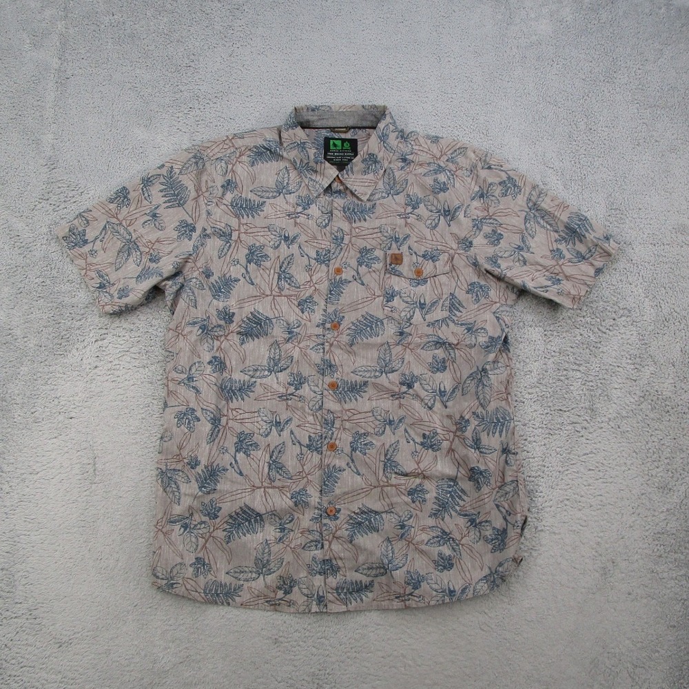 HippyTree Mens XL Nomad Division Short Sleeve Button Down Botanical Leaf Shirt